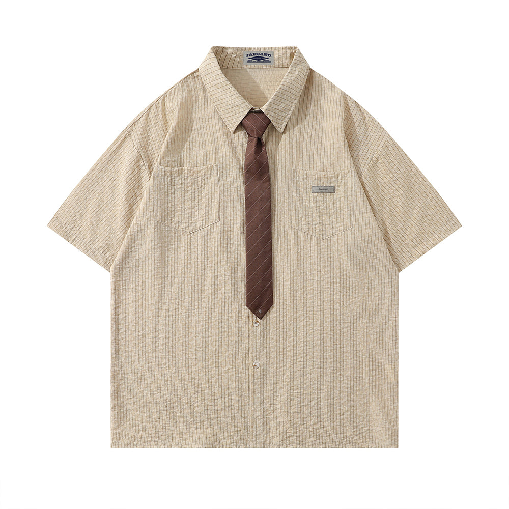 Retro versatile short-sleeved shirt