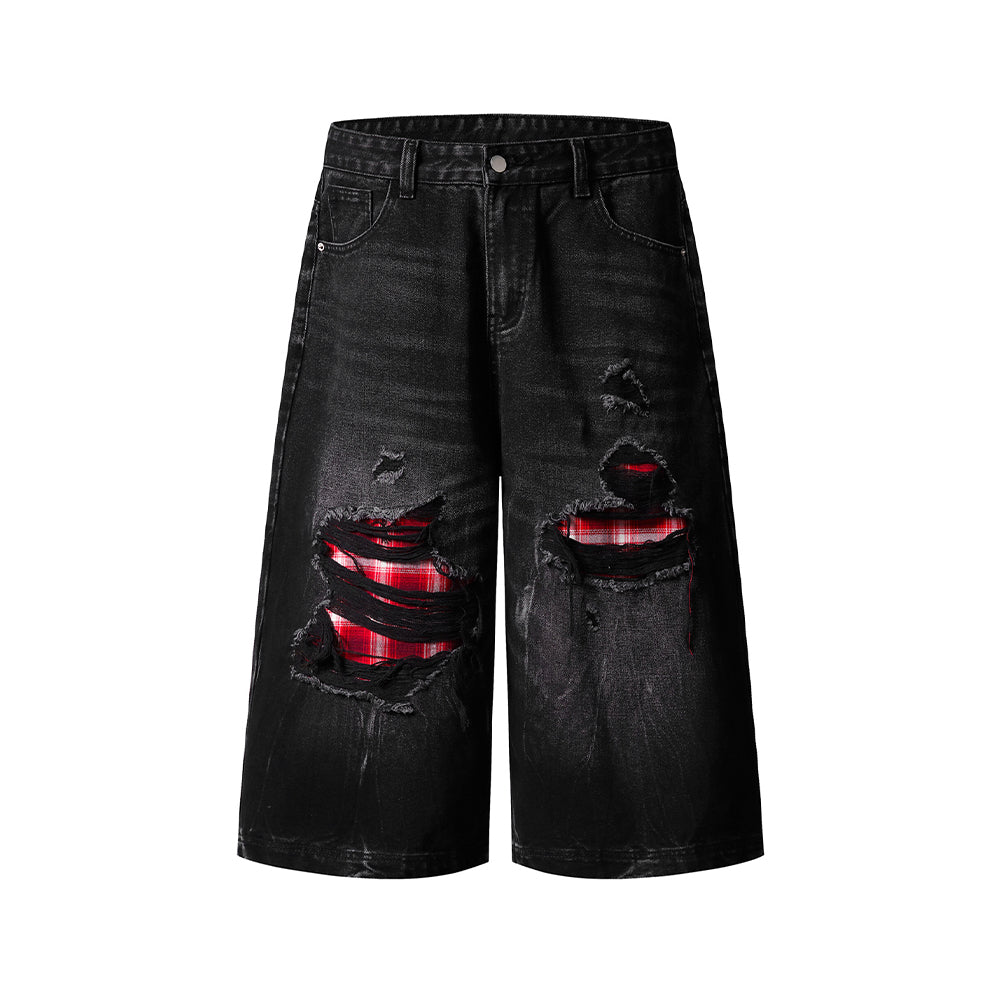 콘트라스트 데님 반바지