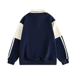 Color-blocked collared sweatshirt