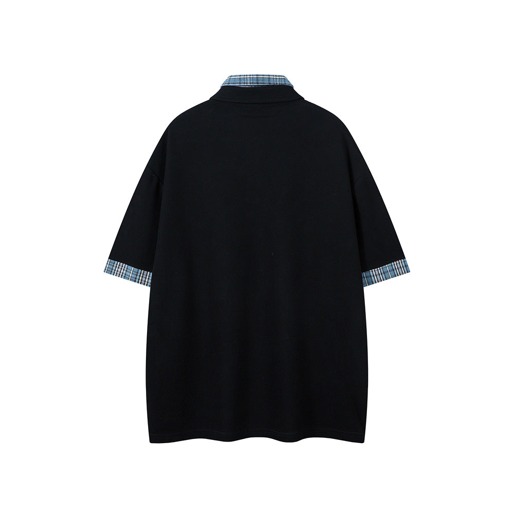 라펠 프린트 반소매