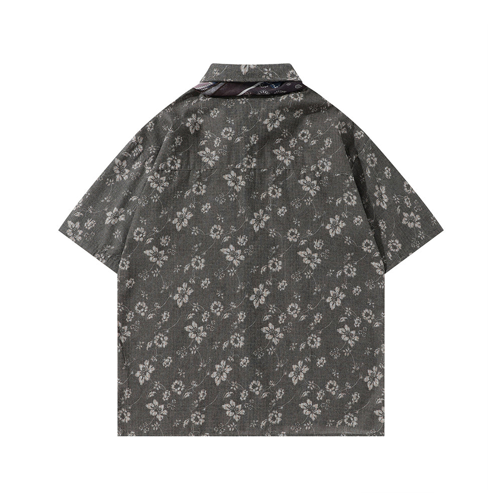Vintage Floral Tie Shirt