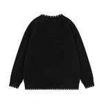 Contrast color crew neck sweater