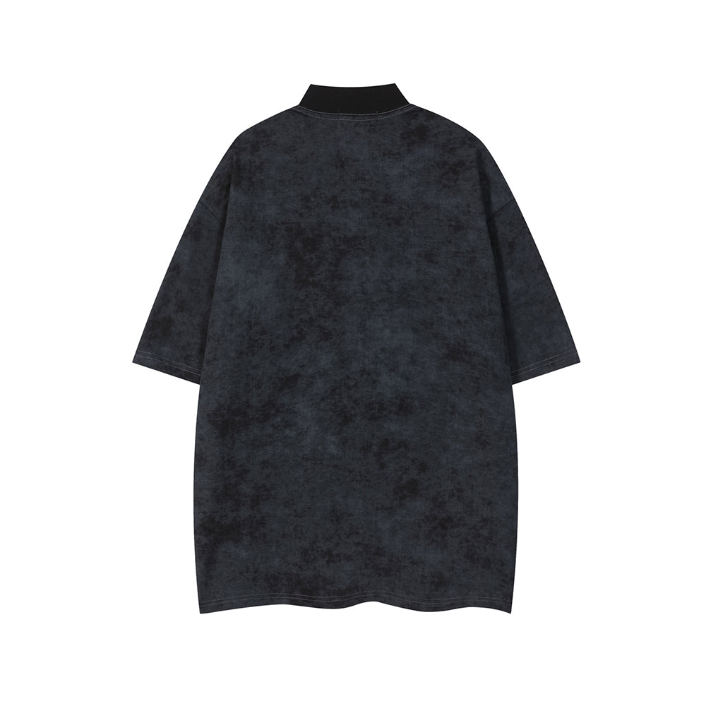 Retro embroidered polo short sleeves