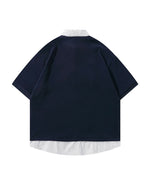 Fake two-piece lapel short sleeves
