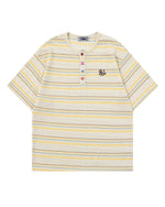 Retro striped short-sleeved shirt