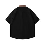 Retro patchwork short-sleeved shirt