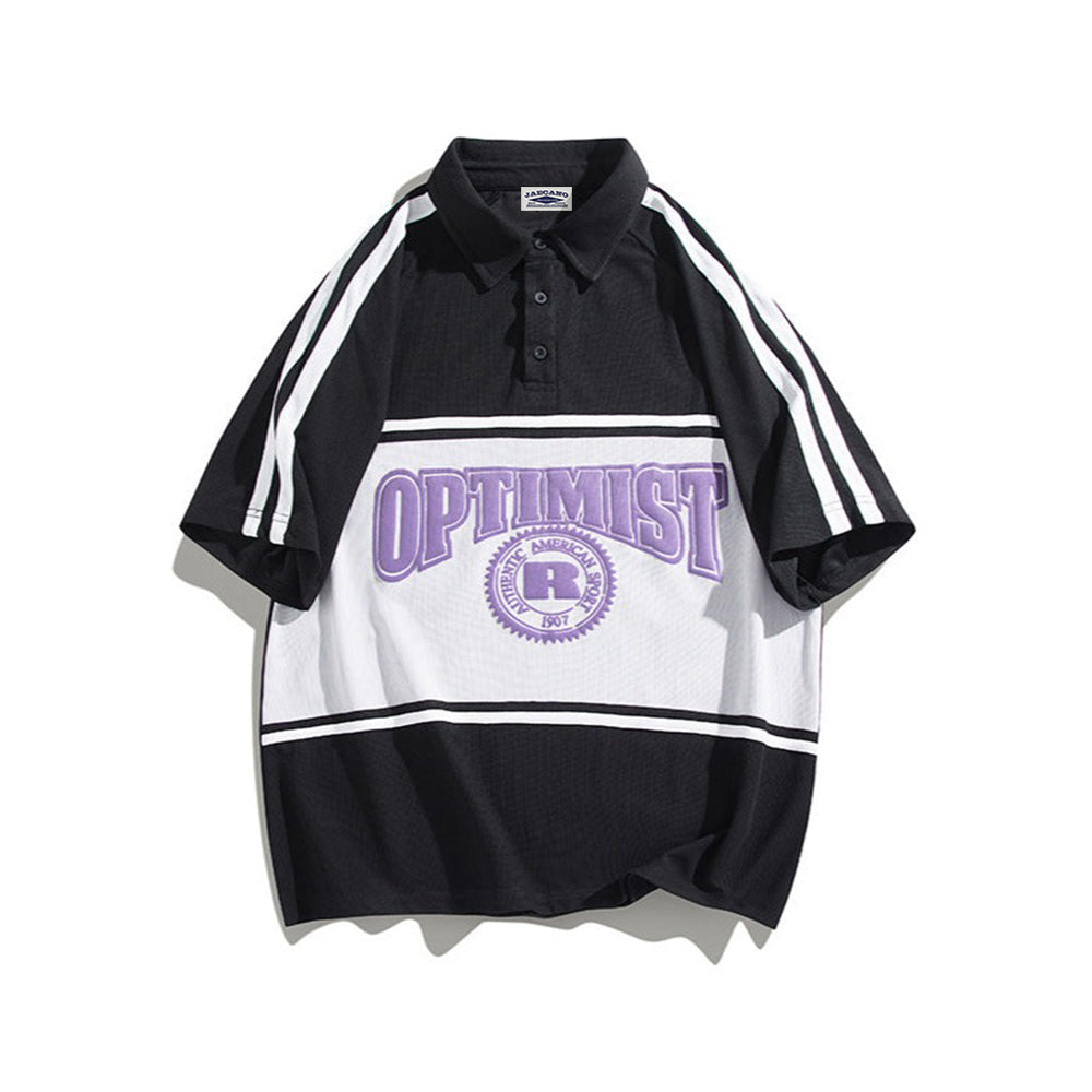 American retro letter print short sleeves