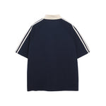 Contrast color lettering short sleeve shirt