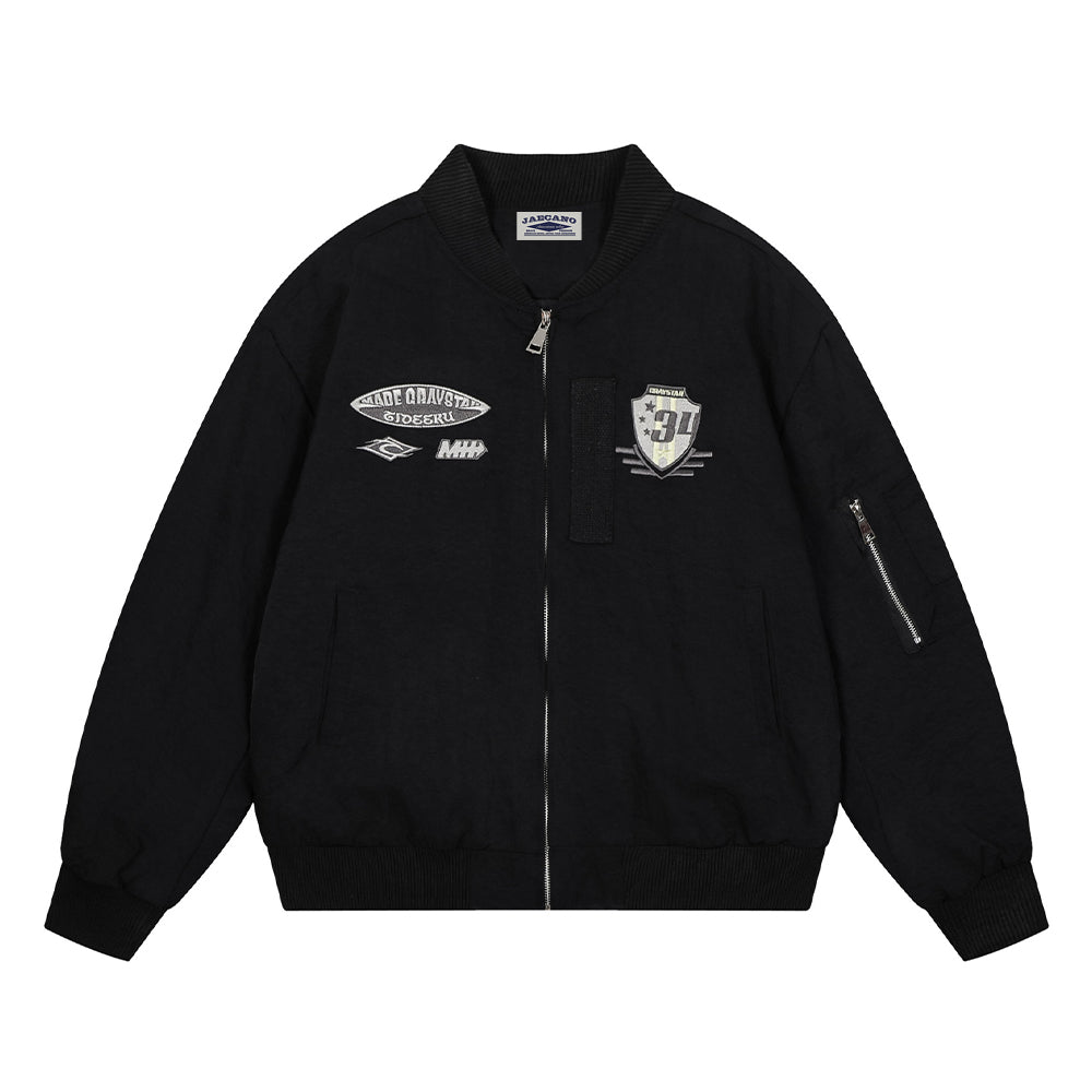 Vintage embroidered badge couple jacket
