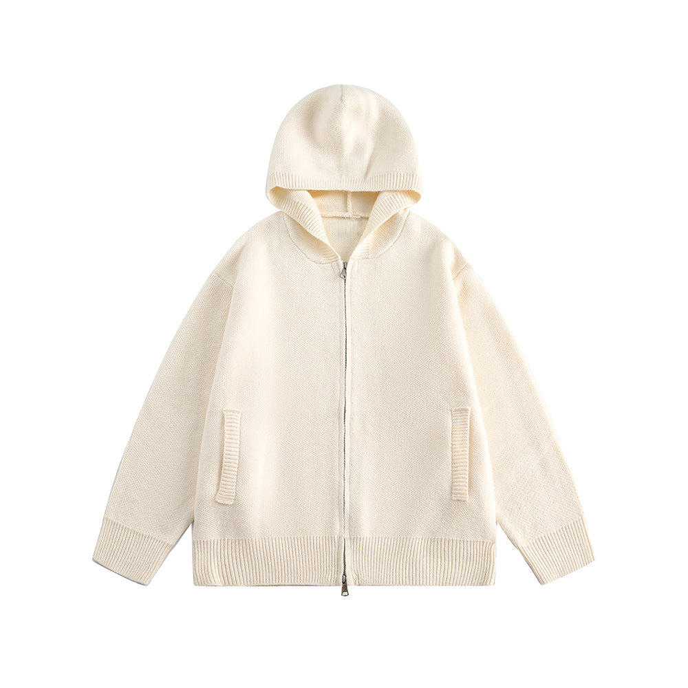 休閑慵懶連帽毛衣