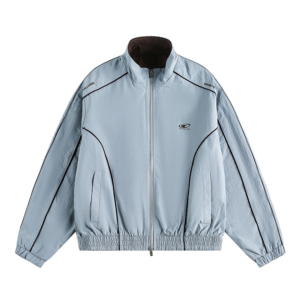 Stand collar couple jacket