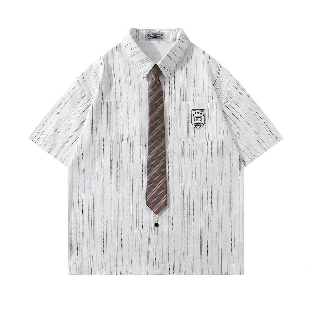 Vintage Striped Short Sleeve Shirt