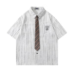 Vintage Striped Short Sleeve Shirt