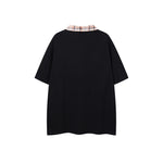 復古字母半拉鏈短袖