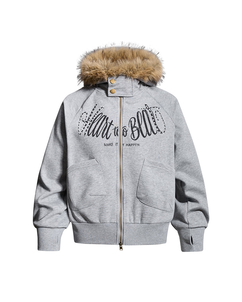 distressed zipped jacket