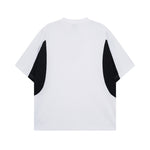 Retro contrast patchwork short sleeves