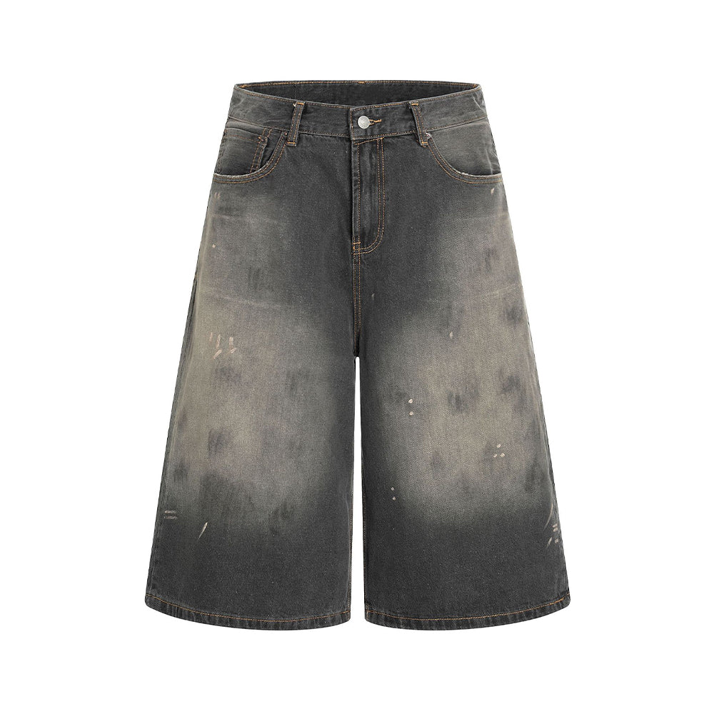 復古做舊寬鬆七分短褲