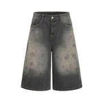 復古做舊寬鬆七分短褲