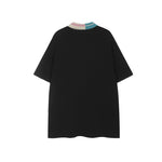 Colorblock lapel short sleeves