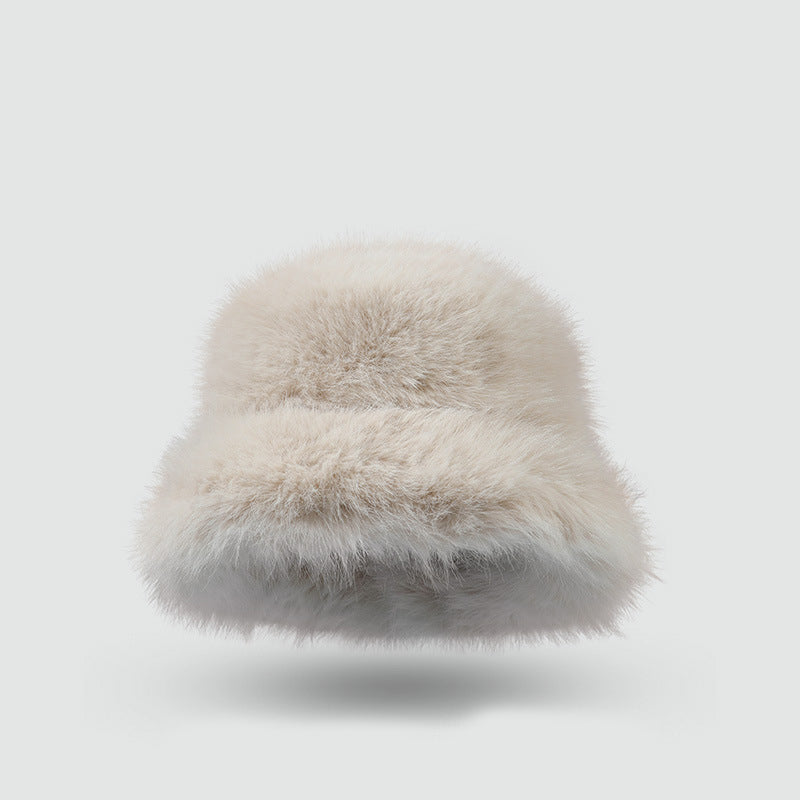 保暖純色毛絨帽