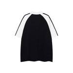 레트로 콘트라스트 프린트 반소매