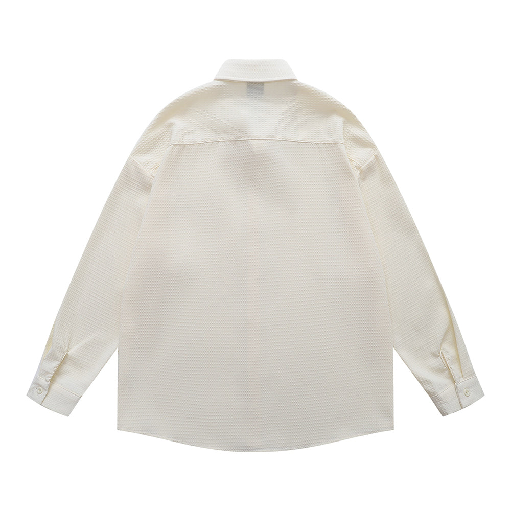 Simple embroidered long-sleeved shirt