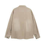 Rose embroidered long-sleeved shirt