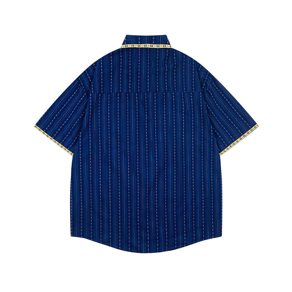 Cartoon Embroidered Short-Sleeve Shirt