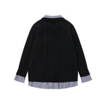 가짜 투피스 스플라이스 커플 스웨터