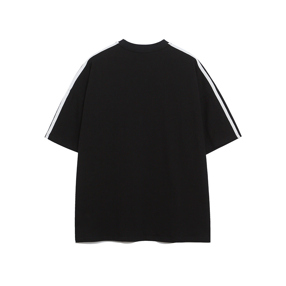 대비색 문자 프린트 반팔