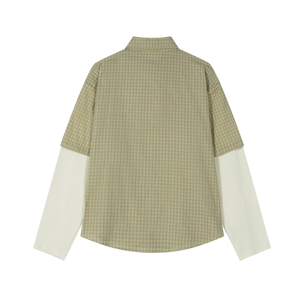 Fake two-piece long-sleeved shirt