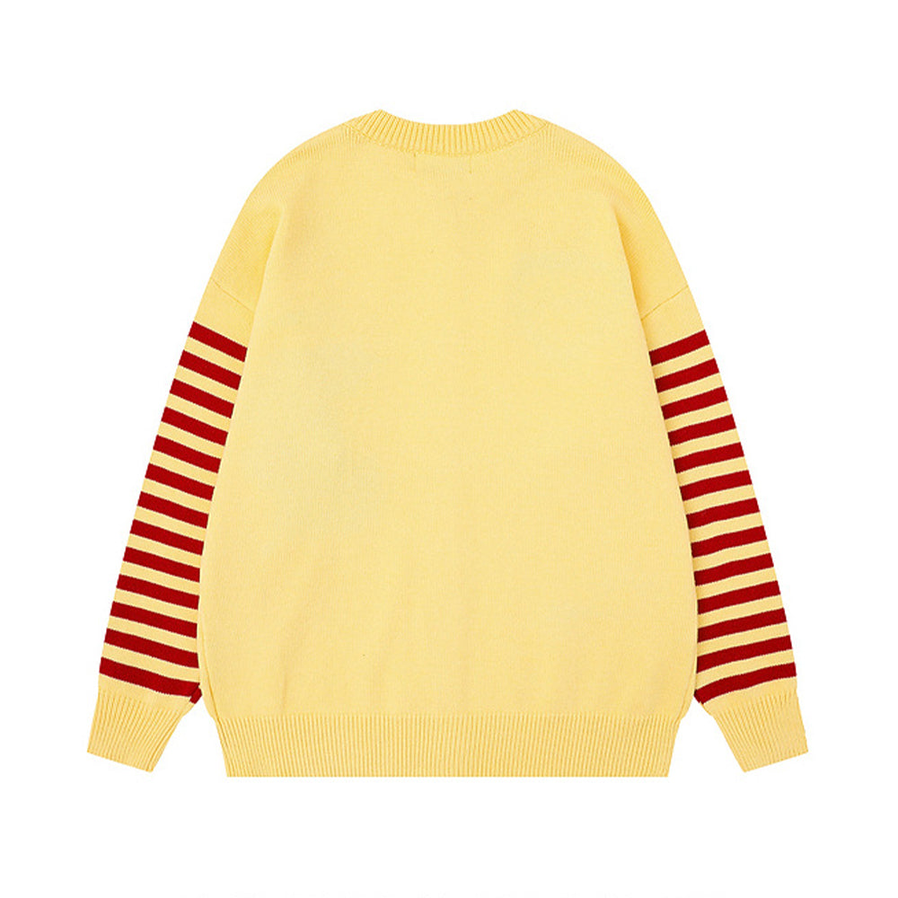 Color-blocked striped puppy sweater