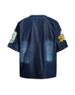 Retro denim short-sleeved shirt
