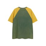 Retro patchwork print short sleeves