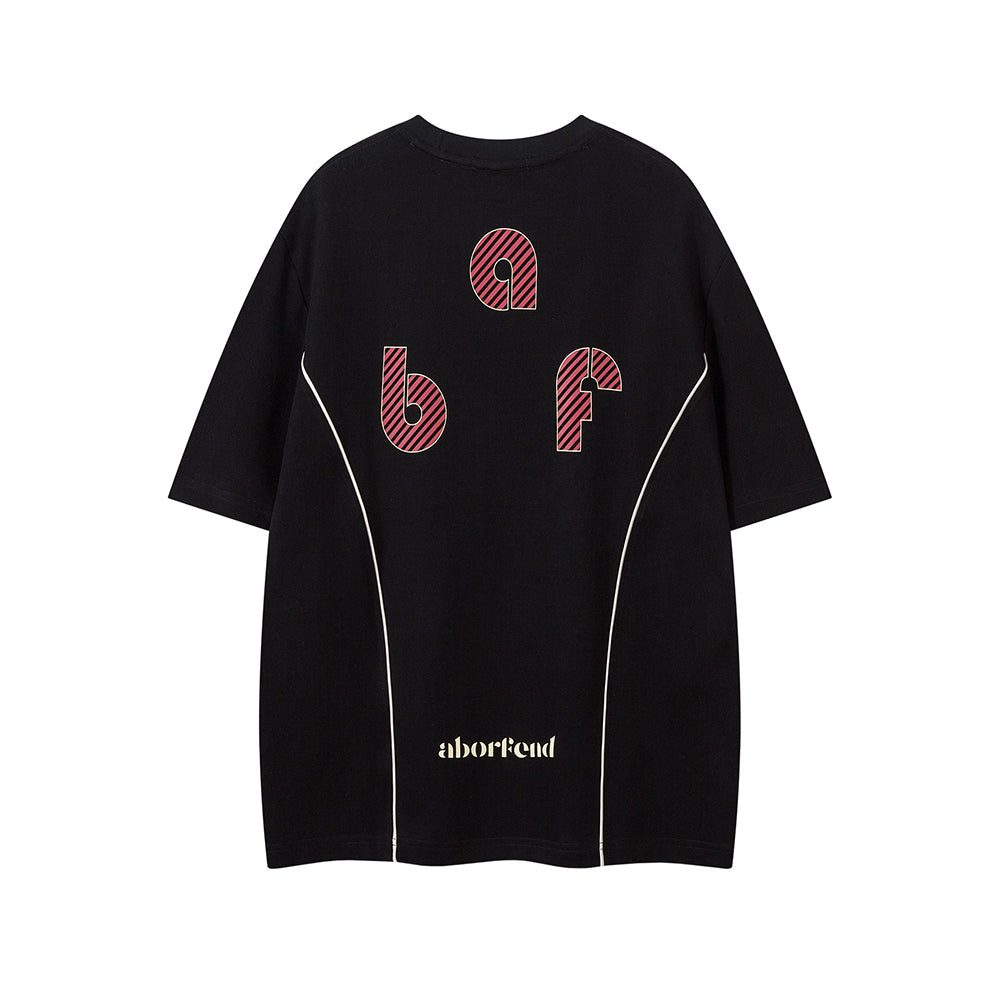 레트로 콘트라스트 반소매