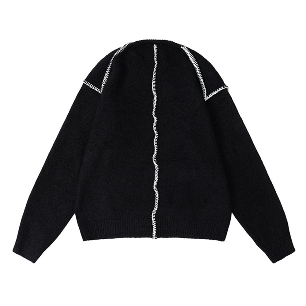 Retro crew neck casual sweater