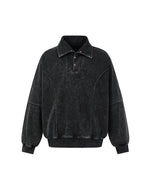 Distressed collar sweatshirt