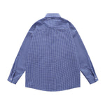 Embroidered plaid long-sleeved shirt
