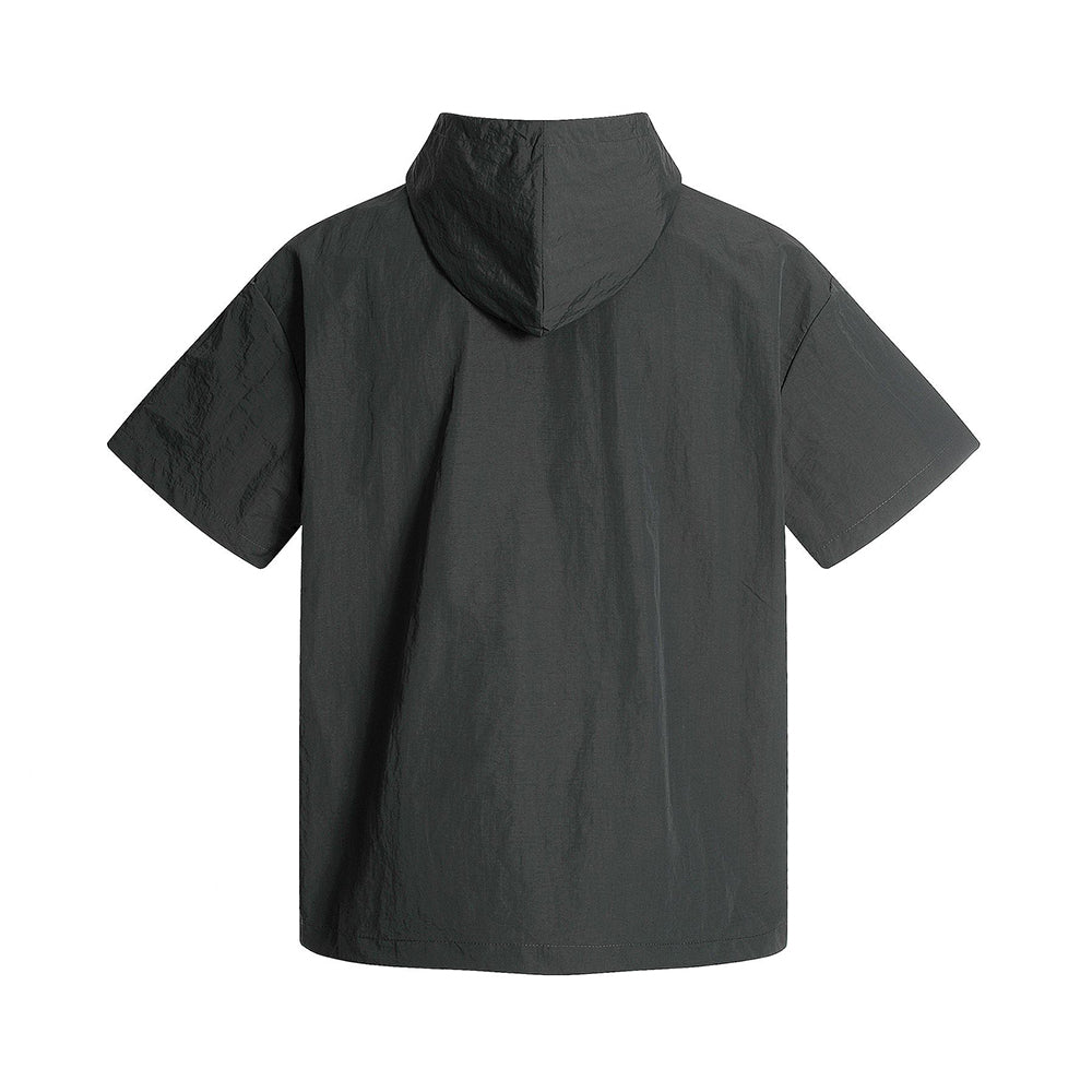 레트로 레터 후드 반팔