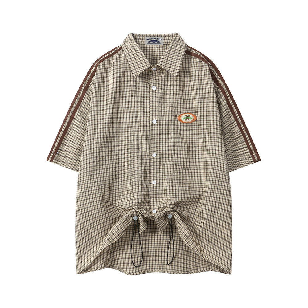 Vintage check short-sleeved shirt
