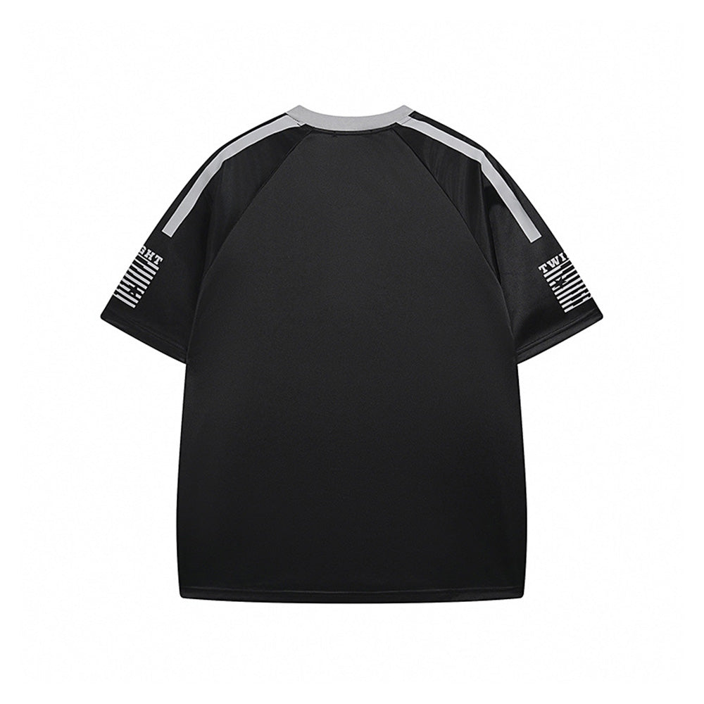 레트로 레터 프린트 반소매