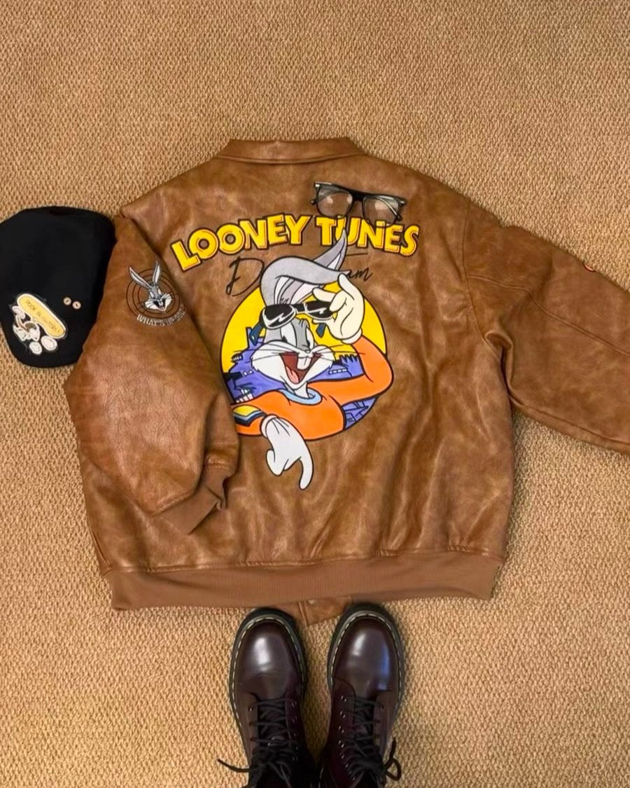 Cartoon embroidery padded jacket