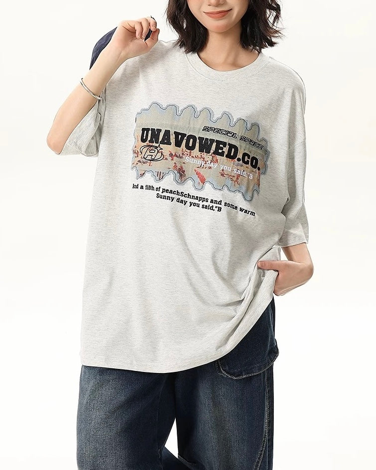 레트로 루즈한 반소매