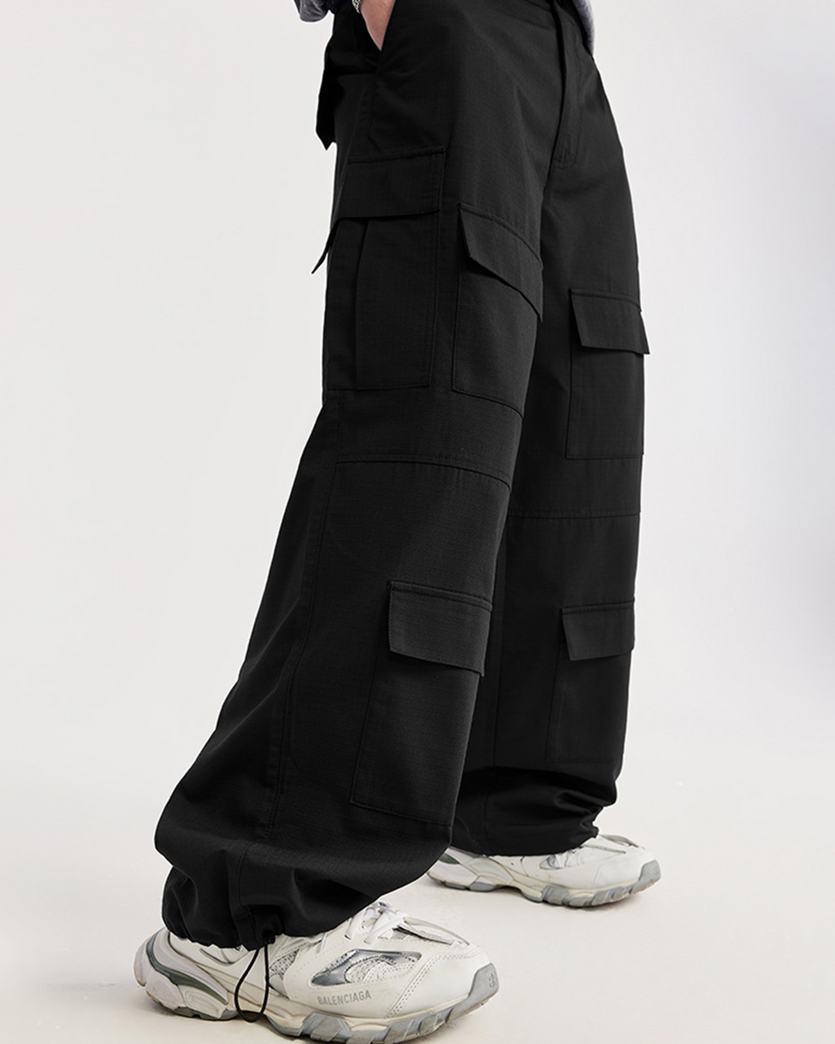 休閑口袋工裝褲