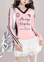 復古拼色印花長袖