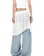 復古水洗牛仔長褲