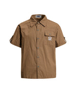 Retro embroidered short-sleeved shirt