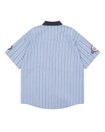 레트로 세로줄무늬 반팔셔츠