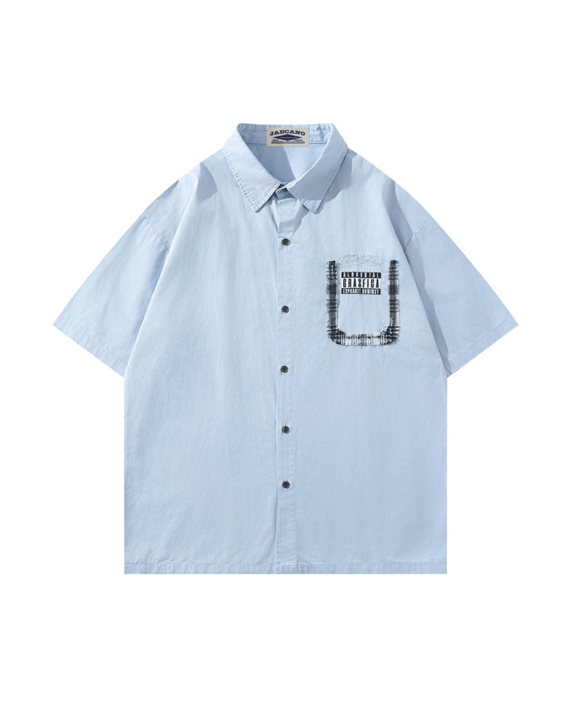 Retro patchwork casual shirt