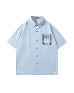 Retro patchwork casual shirt